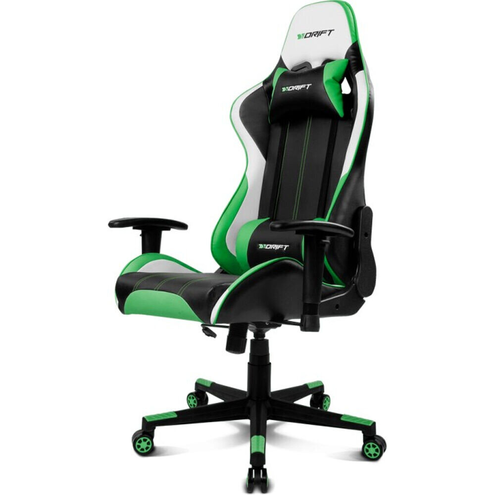 Spēļu krēsls Drift DR175GREEN, melns/zaļš cena un informācija | Biroja krēsli | 220.lv
