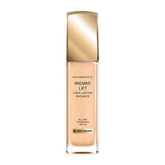 Šķidrā grima bāze Radiant Lift Max Factor 080 Deep Bronze, 30 ml cena un informācija | Grima bāzes, tonālie krēmi, pūderi | 220.lv