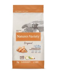 Беззерновой сухой корм с лососем для взрослых собак Nature's Variety Dog Original No Grain Mini Adult Salmon, 7 кг цена и информация | Сухой корм для собак | 220.lv