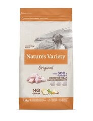 Nature's Variety Dog Original No Grain Mini Turkey 1.5 Kg - bezgraudu sausā barība ar tītaru pieaugušiem suņiem цена и информация | Сухой корм для собак | 220.lv