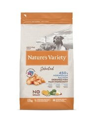 Nature's Variety Dog Selected Mini Adult Norwegian Salmon 1.5 kg - sausā barība ar Norvēģijas lasi pieagušiem suņiem cena un informācija | Sausā barība suņiem | 220.lv