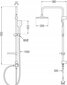 Dušas sistēma ar termostata jaucējkrānu Mexen Sven Cube, Black cena un informācija | Dušas komplekti un paneļi | 220.lv