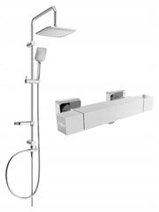 Dušas sistēma ar termostata jaucējkrānu Mexen Sven Cube, Chrome cena un informācija | Dušas komplekti un paneļi | 220.lv