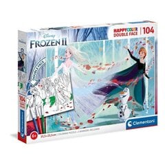 Divpusēja puzle Frozen 2 104 gab. Clementoni cena un informācija | Puzles, 3D puzles | 220.lv