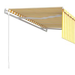 vidaXL izvelkama markīze ar žalūziju, 4,5x3 m, dzelteni balta цена и информация | Зонты, маркизы, стойки | 220.lv