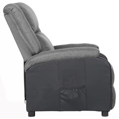 vidaXL TV krēsls, atgāžams, gaiši pelēks, mākslīgā āda un audums cena un informācija | Atpūtas krēsli | 220.lv