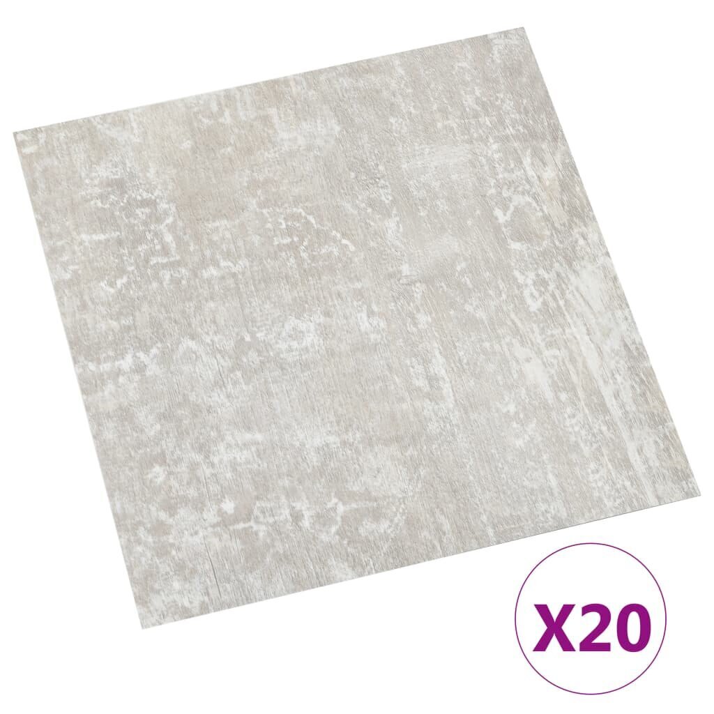 vidaXL grīdas flīzes, 20 gab., pašlīmējošas, 1,86 m², PVC, pelēkas cena un informācija | Grīdas flīzes | 220.lv