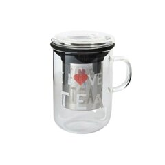 Tasīte ar tējas filtru DKD Home Decor, Caurspīdīgs Nerūsējošais tērauds Borosilikāta stikls (500 ml) цена и информация | Стаканы, фужеры, кувшины | 220.lv