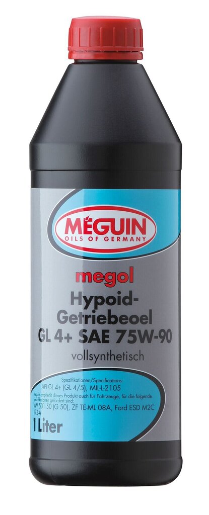 Meguin hidroliskā eļļa GL4+ SAE 75W-90 1L cena un informācija | Eļļas citām autodaļām | 220.lv