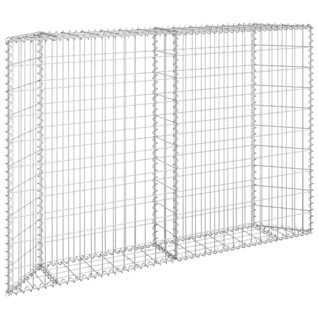 vidaXL gabions, augstā puķu kaste, cinkots tērauds, 150x20x100 cm cena un informācija | Podi stādiem un pārstādīšanai | 220.lv