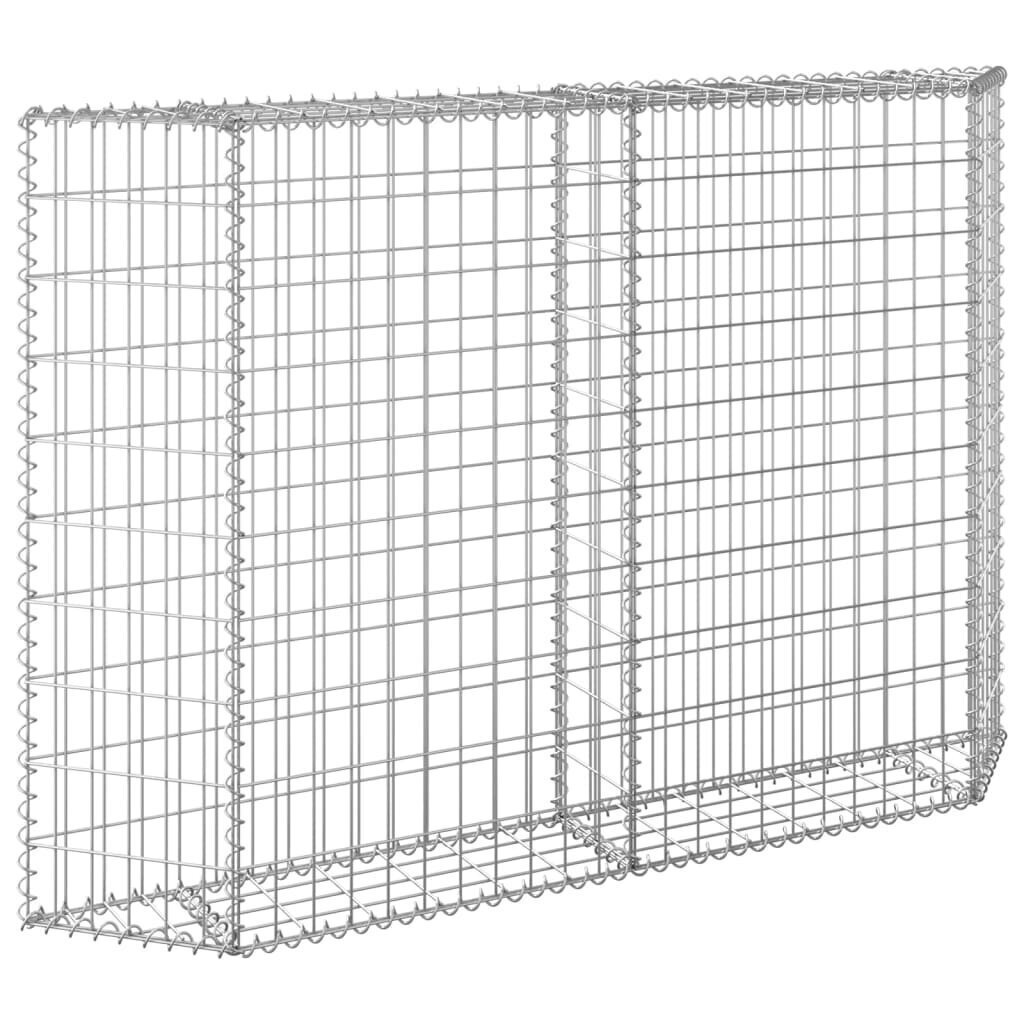 vidaXL gabions, augstā puķu kaste, cinkots tērauds, 150x20x100 cm cena un informācija | Podi stādiem un pārstādīšanai | 220.lv