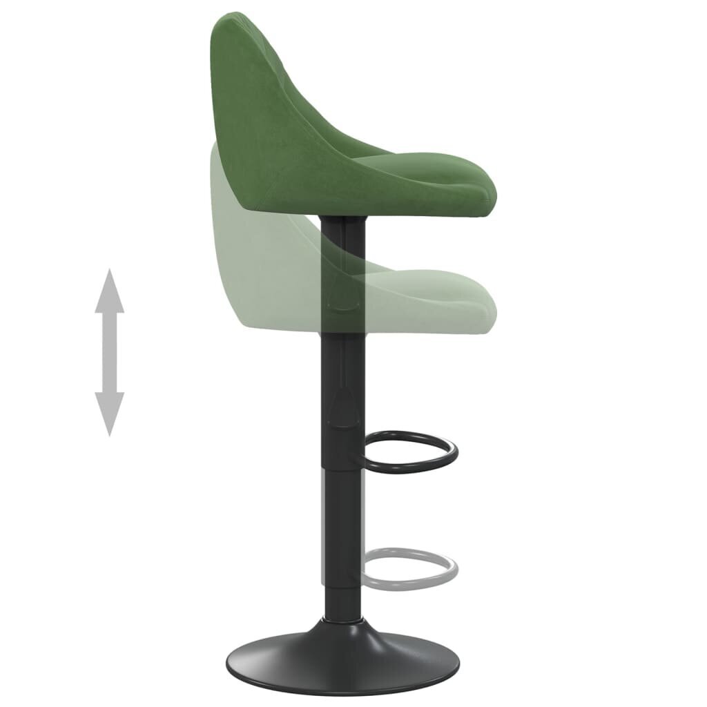 vidaXL bāra krēsli, 2 gab., tumši zaļš samts cena un informācija | Virtuves un ēdamistabas krēsli | 220.lv