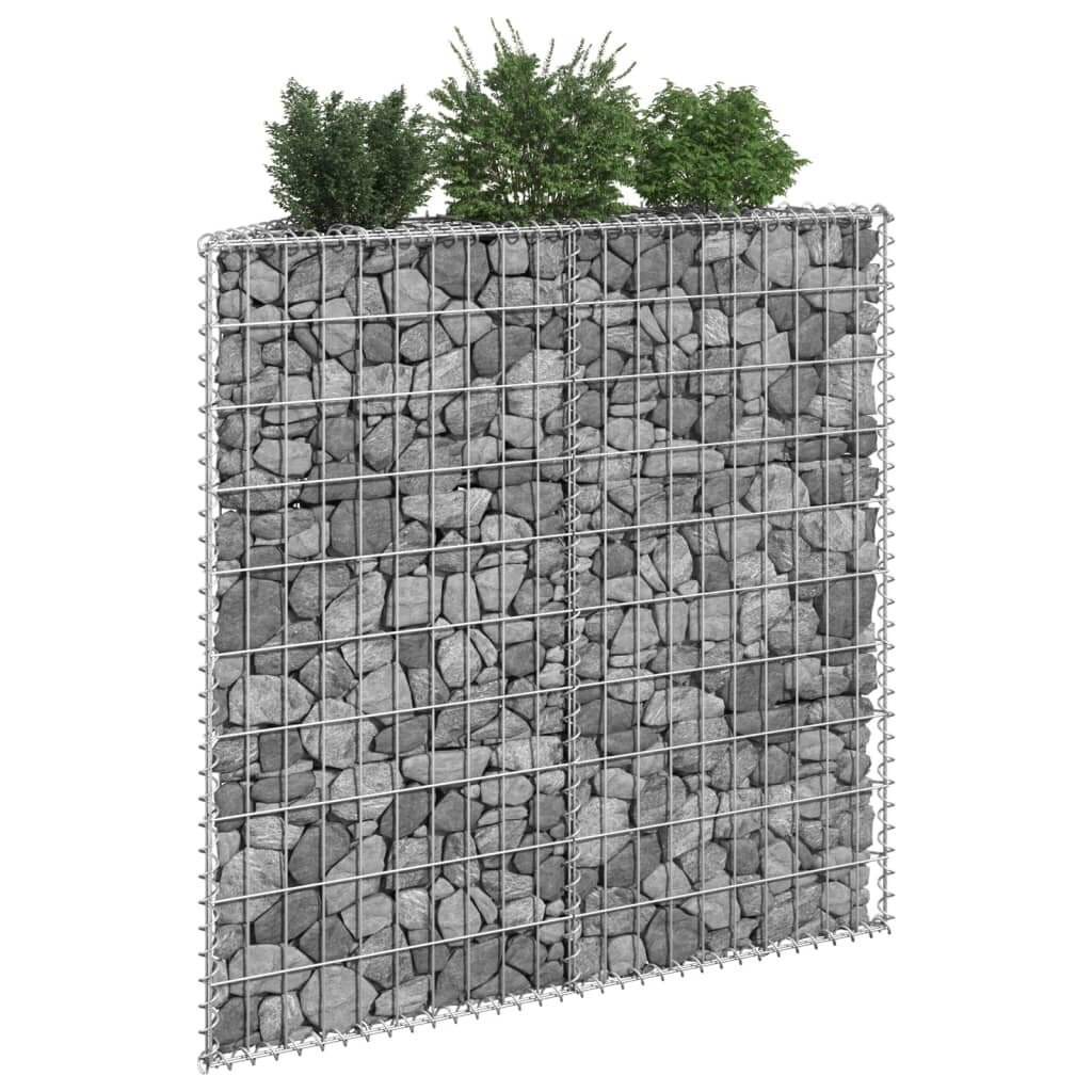 vidaXL gabions, augstā puķu kaste, cinkots tērauds, 100x20x100 cm cena un informācija | Podi stādiem un pārstādīšanai | 220.lv