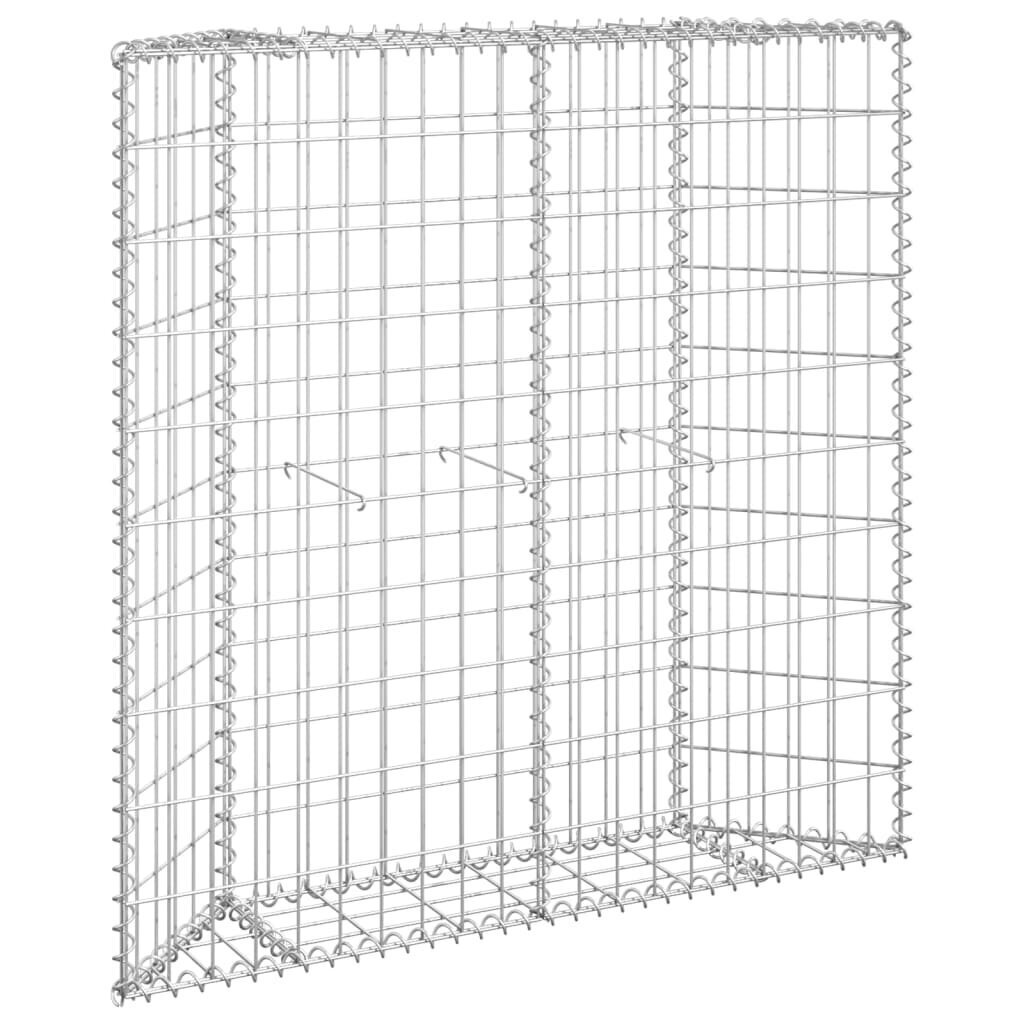 vidaXL gabions, augstā puķu kaste, cinkots tērauds, 100x20x100 cm cena un informācija | Podi stādiem un pārstādīšanai | 220.lv