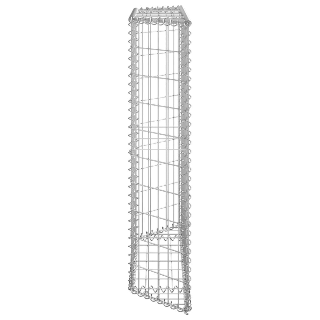 vidaXL gabions, augstā puķu kaste, cinkots tērauds, 100x20x100 cm cena un informācija | Podi stādiem un pārstādīšanai | 220.lv