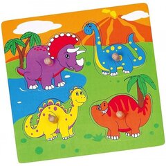 Koka puzle ar dinozauriem „Viga Toys" cena un informācija | Attīstošās rotaļlietas | 220.lv