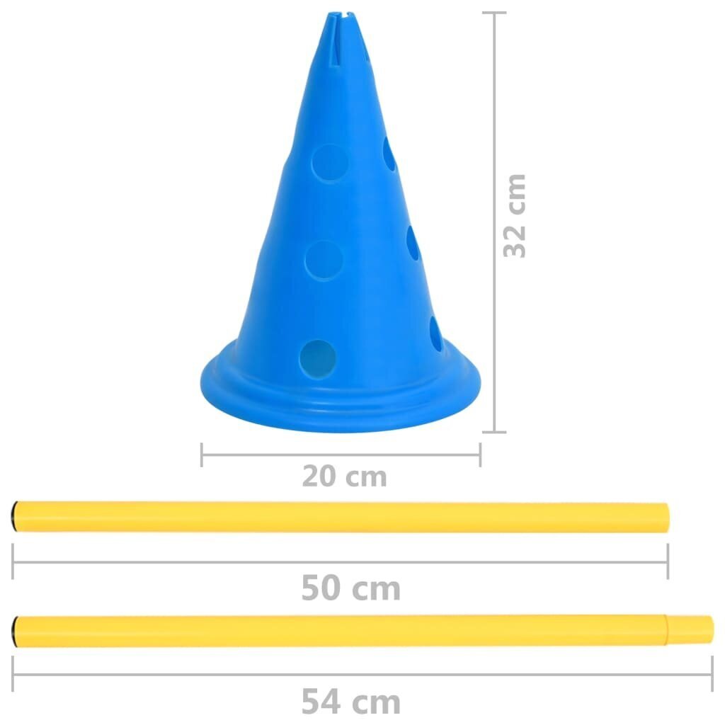 vidaXL suņu šķēršļu komplekts, zils un dzeltens cena un informācija | Piederumi suņu trenēšanai | 220.lv