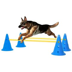 vidaXL suņu šķēršļu komplekts, zils un dzeltens cena un informācija | Piederumi suņu trenēšanai | 220.lv