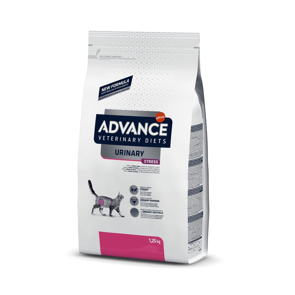 ADVANCE VET CAT URINARY STRESS 1.25 KG - Barība kaķiem urīntrakta veselībai ar sastāvdaļām, kas palīdz mazināt stresu cena un informācija | Sausā barība kaķiem | 220.lv