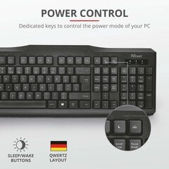 Немецкая клавиатура Trust ‎ClassicLine Keyboard QWERTZ (Пересмотрено B) цена и информация | Клавиатуры | 220.lv