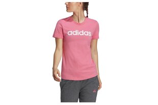 Футболка женская Adidas Essentials Slim Logo с коротким рукавом, розовая цена и информация | Женские футболки | 220.lv