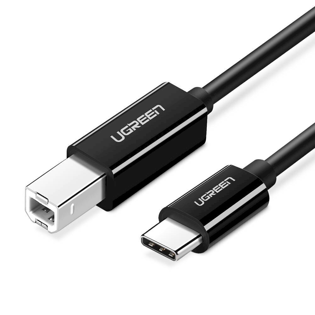 USB 2.0 C-B UGREEN US241 to 2m printer cable (black) cena un informācija | Savienotājkabeļi | 220.lv