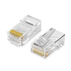 UGREEN NW110 Ethernet, RJ45 Plug, 8P/8C, Cat.5/5e, UTP (100pcs.) cena un informācija | Kabeļi un vadi | 220.lv