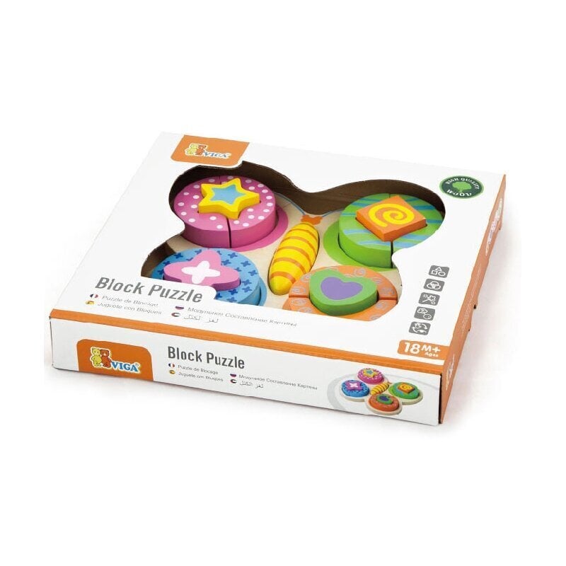 Koka puzle - tauriņš ,,Viga Toys" cena un informācija | Attīstošās rotaļlietas | 220.lv