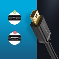 Ugreen USB - mini USB cable 480 Mbps 3 m black (US132 10386) цена и информация | Кабели для телефонов | 220.lv