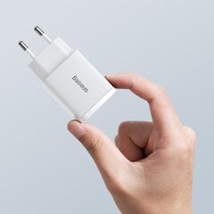 Baseus Compact quick charger USB Type C / USB 20 W 3 A Power Delivery Quick Charge 3.0 white (CCXJ-B02) цена и информация | Зарядные устройства для телефонов | 220.lv