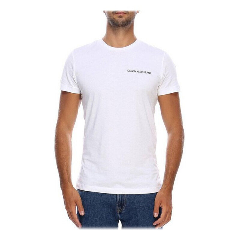Vīriešu Krekls ar Īsām Piedurknēm Calvin Klein E LIIN SLIM T Balts цена и информация | Vīriešu T-krekli | 220.lv