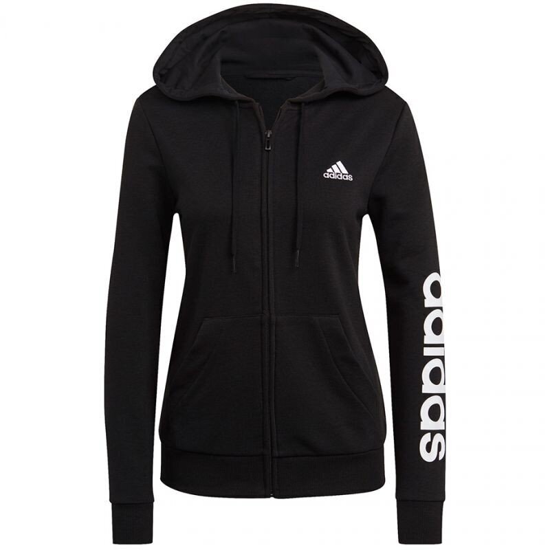 Adidas Džemperi W Lin Ft Fz Hoodie Black GL0791 цена и информация | Jakas sievietēm | 220.lv