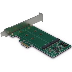 Адаптер PCIe для двух дисков M.2 S-ATA/RAID (диски 2xM.2 SSD, Host PCIe x1 v2.0), карта цена и информация | Аксессуары для телевизоров и Smart TV | 220.lv