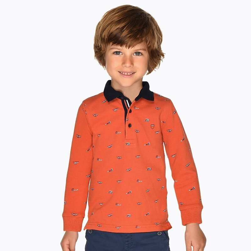 Zēnu polo krekls, oranžs cena un informācija | Zēnu krekli | 220.lv