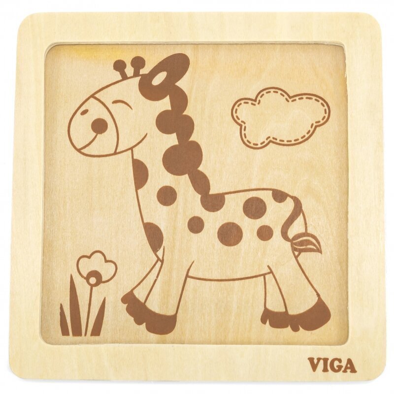 Mana pirmā koka puzle, 4 gab. - Žirafe, Viga cena un informācija | Puzles, 3D puzles | 220.lv