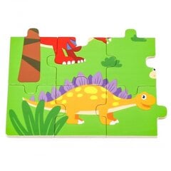 Koka puzle "Dinozauri", 24 gab., Viga cena un informācija | Attīstošās rotaļlietas | 220.lv