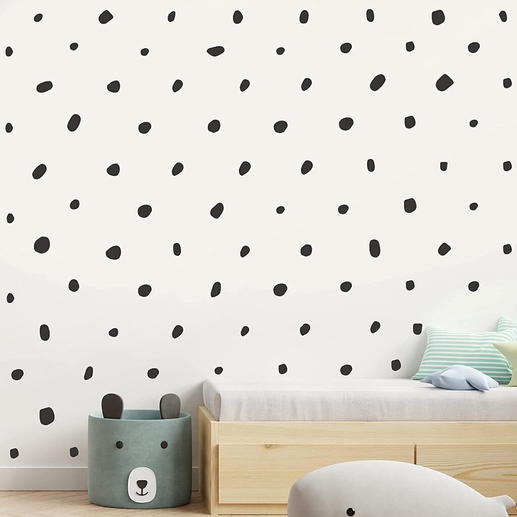 284 gabalu polka punktiņu sienas uzlīme — minimālisma ģeometriskas sienas uzlīmes — punktu uzlīme bērnu guļamistabas klasei cena un informācija | Dekoratīvās uzlīmes | 220.lv