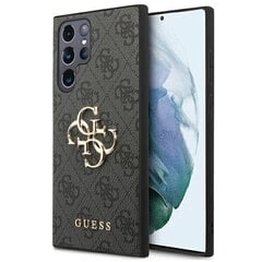 Оригинальный чехол GUESS с крупным металлическим логотипом для Samsung Galaxy S22 Ultra, серый цена и информация | Чехлы для телефонов | 220.lv