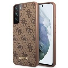 Оригинальный чехол GUESS с золотым логотипом для Samsung Galaxy S22, коричневый цена и информация | Чехлы для телефонов | 220.lv