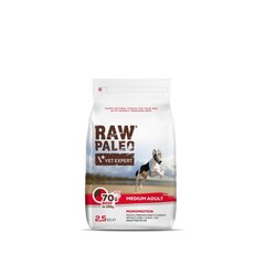 Сухой беззерновой корм Raw Paleo для собак средних пород Adult Medium с говядиной, 2,5 кг цена и информация | Сухой корм для собак | 220.lv