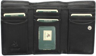 Женский кожаный кошелек Visconti, черный цена и информация | Женские кошельки, держатели для карточек | 220.lv
