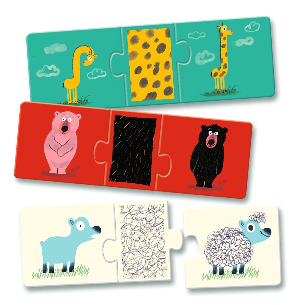 Triju daļu puzle Djeco Plikie dzīvnieki, DJ08186, 24 d. цена и информация | Rotaļlietas zīdaiņiem | 220.lv
