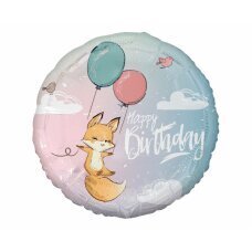 Folija balons Fox (Daudz laimes dzimšanas dienā), 18 collas cena un informācija | Baloni | 220.lv