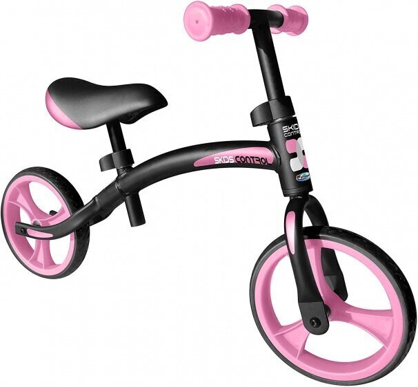 Līdzsvara velosipēds Skids 10", melns/rozā cena un informācija | Balansa velosipēdi | 220.lv