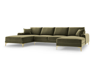 Stūra dīvāns Mazzini Sofas Madara 6S, zaļas/zeltainas krāsas cena un informācija | Stūra dīvāni | 220.lv