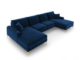 Stūra dīvāns Mazzini Sofas Madara 6S, tumši zilas/zeltainas krāsas цена и информация | Угловые диваны | 220.lv