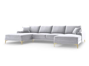 Stūra dīvāns Mazzini Sofas Madara 6S, gaiši pelēkas/zeltainas krāsas цена и информация | Угловые диваны | 220.lv