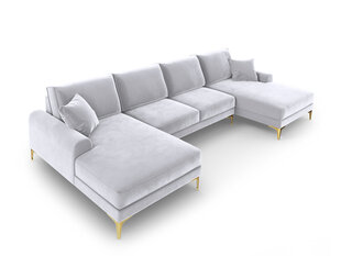 Stūra dīvāns Mazzini Sofas Madara 6S, gaiši pelēkas/zeltainas krāsas цена и информация | Угловые диваны | 220.lv