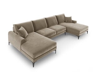 Stūra dīvāns Mazzini Sofas Madara 6S, smilškrāsas/melns цена и информация | Угловые диваны | 220.lv