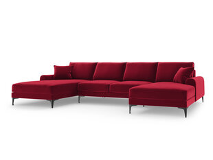 Stūra dīvāns Mazzini Sofas Madara 6S, sarkans/melns cena un informācija | Stūra dīvāni | 220.lv